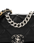 Lambskin Quilted Medium CHNL 19 Flap Black