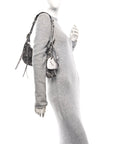 Metallic Agneau Arena Le Cagole Shoulder Bag XS Silver
