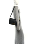Nappa FF 1974 Embossed Large Baguette Black