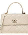 Lambskin Quilted Small Trendy CC Dual Handle Flap Bag White