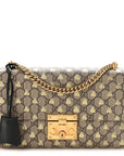GG Supreme Monogram Bees Medium Padlock Shoulder Bag Beige Oro Black