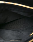 Caviar Embroidered Logo Shoulder Bag Black