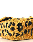 Sequin Mixed Fibers Leopard Print Mini Rectangular Flap Black Orange
