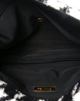 Tweed Quilted Maxi CHNL 19 Flap Black Ecru White
