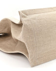 Linen Calfskin Small Rive Gauche Tote Greggio Natural
