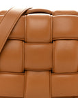 Nappa Maxi Intreccio Padded Cassette Crossbody Bag Caramel