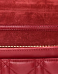 Lambskin Cannage D1ORaddict Wallet On Chain Clutch Fuchsia