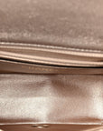 Metallic Lambskin Perforated Mini Square Flap Light Pink