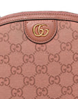 Monogram Textured Dollar Calfskin Small Ophidia Dome Shoulder Bag Cloche Rose Pink