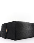Washed Denim Quilted Medium CHNL 25 Handbag Black