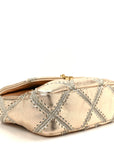 Metallic Calfskin Crochet Medium CHNL 19 Flap Gold