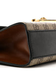 GG Supreme Monogram Calfskin Small Padlock Shoulder Bag Beige Black Cuir