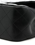 Lambskin Quilted Jumbo Double Flap Black