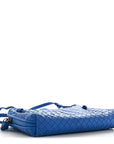 Nappa Intrecciato Double Compartment Crossbody Bag Atlantic Blue