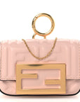 Nappa Matisse FF Embossed Nano Baguette Charm Rosa Quarzo
