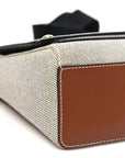 Canvas Horseferry Print Note Crossbody Bag Grey Black