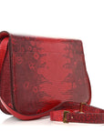Lizard Medium Classic Box Flap Bag Ruby