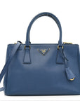 Saffiano Small Galleria Double Zip Tote Cobalto