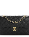 Caviar Quilted Small Double Flap Black