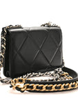Lambskin Quilted CHNL 19 Wallet On Chain WOC Black