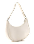 Smooth Calfskin Ava Logo Shoulder Bag White