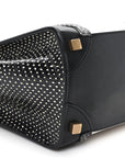 Polka Dot Snakeskin Smooth Calfskin Micro Luggage Black White