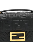 Nappa Small FF Embossed Mid Chain Baguette Black