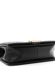 Iridescent Caviar Chevron Quilted Medium Boy Flap Black