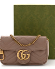 Calfskin Matelasse Super Mini GG Marmont Shoulder Bag Porcelain Rose