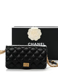 Aged Calfskin Quilted 2.55 Reissue Chain Waist Bag Black