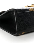 Grained Calfskin Bee Star Small Padlock Shoulder Bag Black