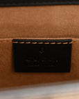 GG Supreme Monogram Calfskin Small Padlock Shoulder Bag Beige Black Cuir
