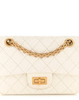 Aged Calfskin Quilted 2.55 Reissue Mini Flap White