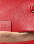 Calfskin Matelasse Super Mini GG Marmont Shoulder Bag Hibiscus Red