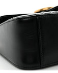 Calfskin Matelasse Mini GG Marmont Top Handle Shoulder Bag Black
