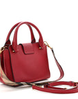 Soft Grain Calfskin Small Buckle Tote Parade Red