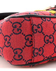 Monogram Multicolor Matelasse Diagonal Floral Embroidered Super Mini GG Marmont Shoulder Bag Red Blue Multicolor