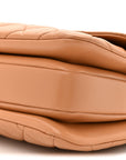 Lambskin Quilted Medium Trendy CC Flap Dual Handle Bag Camel