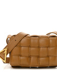 Nappa Maxi Intreccio Small Padded Cassette Crossbody Bag Camel