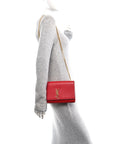 Grain De Poudre Medium Monogram Kate Satchel Red
