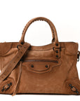 Suede Calfskin Classic Hardware Medium Le City Camel