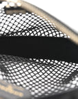 Mesh Shiny Lambskin Pouch Hobo Black