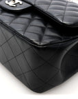 Lambskin Quilted Jumbo Double Flap Black