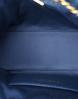 Washed Denim Quilted Mini CHNL 25 Handbag Blue