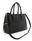 Saffiano Small Galleria Double Zip Tote Black