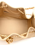 Caviar Quilted Small CHNL 25 Handbag Light Beige