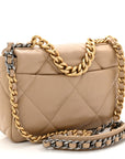 Lambskin Quilted Medium CHNL 19 Flap Dark Beige
