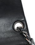 Patent Calfskin Quilted Mini Square Flap Black