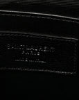 Calfskin Crocodile Embossed Small Classic Monogram Kate Tassel Satchel Black