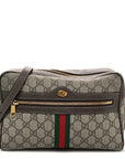 GG Supreme Monogram Web Small Ophidia Shoulder Bag Brown